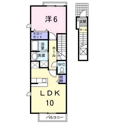 ジュイールIII(1LDK/2階)の間取り写真