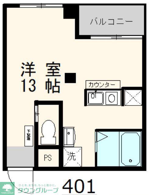 井上ビル(ワンルーム/4階)の間取り写真