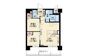 スプランディッド茨木天王(2LDK/2階)の間取り写真