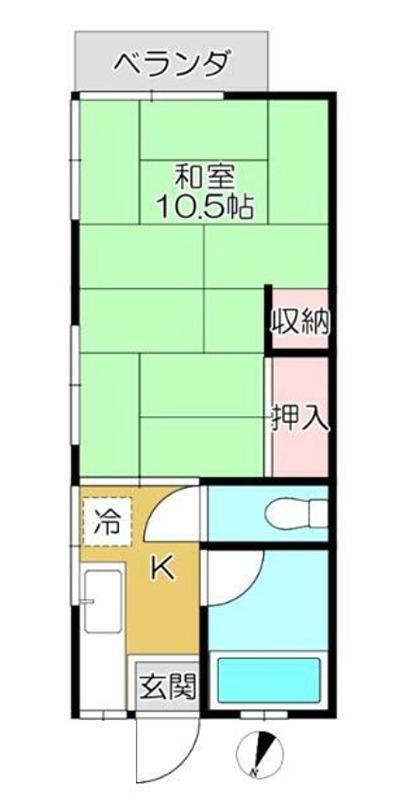 ハイム矢田(1K/2階)の間取り写真