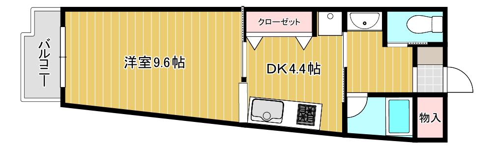 サンフラット(1K/3階)の間取り写真