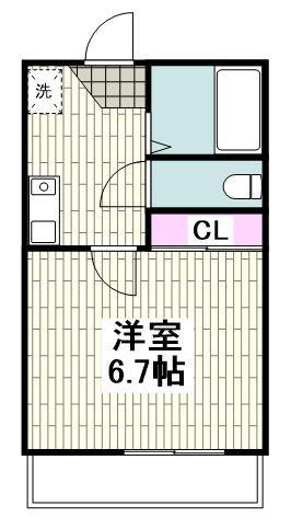 メゾンK(1K/2階)の間取り写真