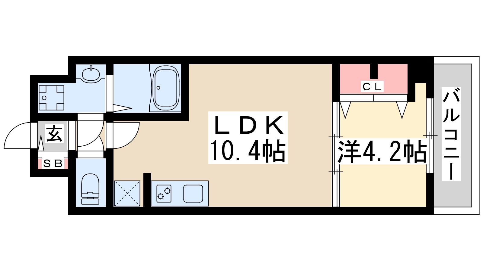 スプランディッド新大阪Ⅵ(1LDK/7階)の間取り写真