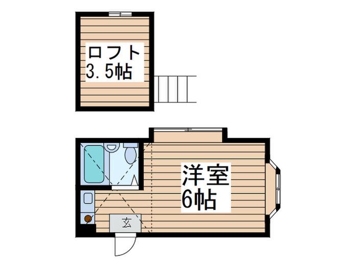 シティハイツ津田沼(ワンルーム/1階)の間取り写真