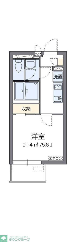 クレイノナカロクフォー(1K/4階)の間取り写真