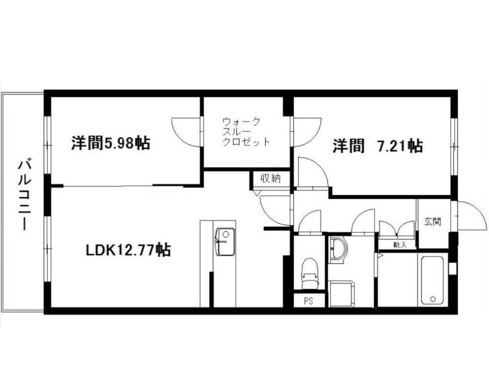 グランストーク花桃(2LDK/3階)の間取り写真