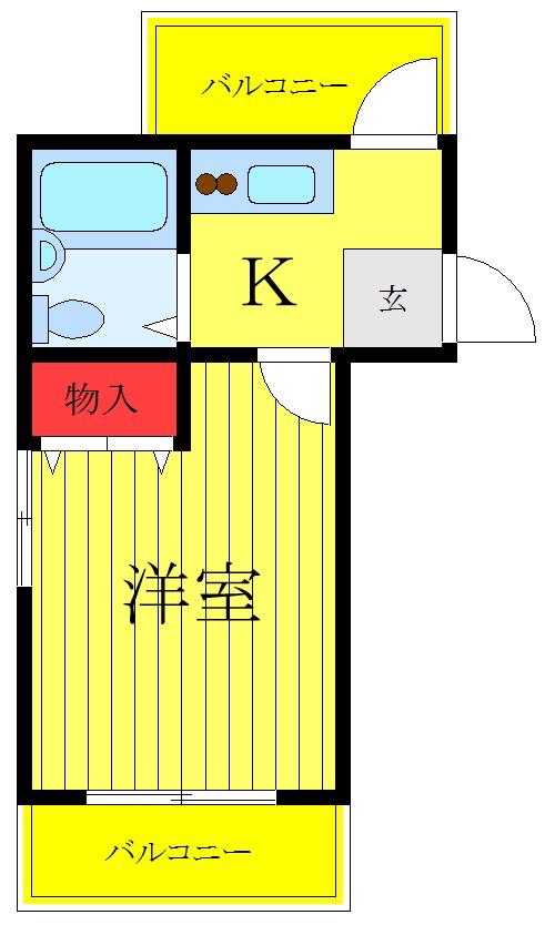 コスモ和光VII(1K/3階)の間取り写真