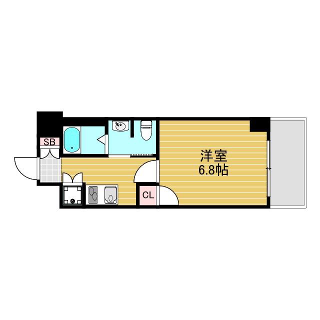 レジュールアッシュPREMIUMTWIN-2(1K/12階)の間取り写真