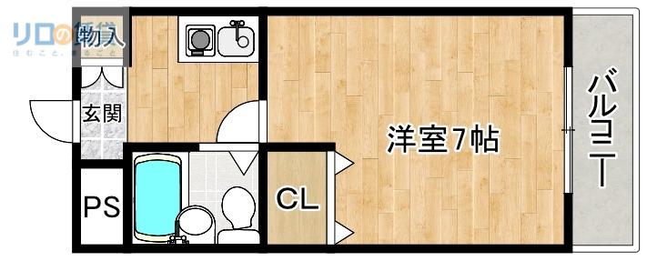 リアライズ逆瀬川(1K/3階)の間取り写真
