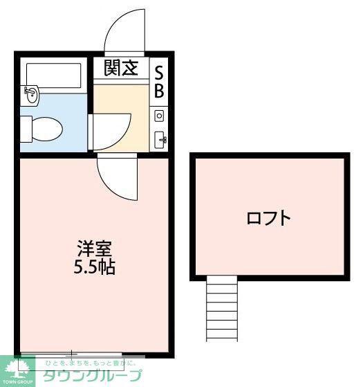 プラザ ドゥ ペートンB(1K/2階)の間取り写真