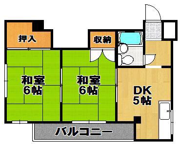 シレーヌ大正(2DK/3階)の間取り写真