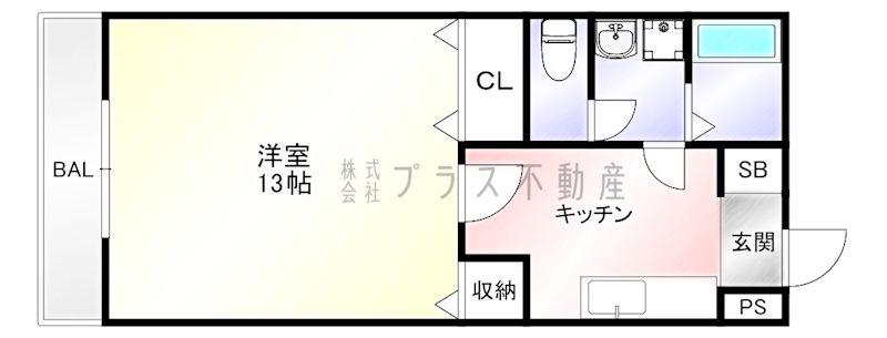 サンパワ-III(1K/3階)の間取り写真