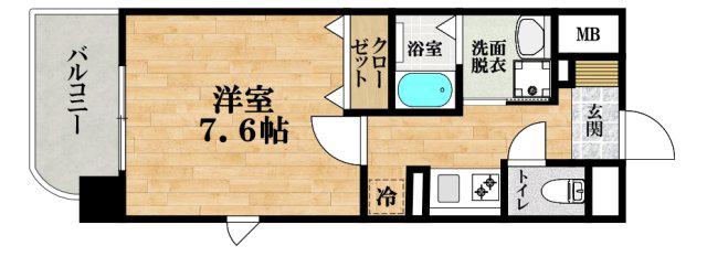 ふぁみゆ上田III(1K/5階)の間取り写真