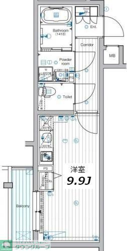 PREMIUM CUBE 中野(ワンルーム/1階)の間取り写真