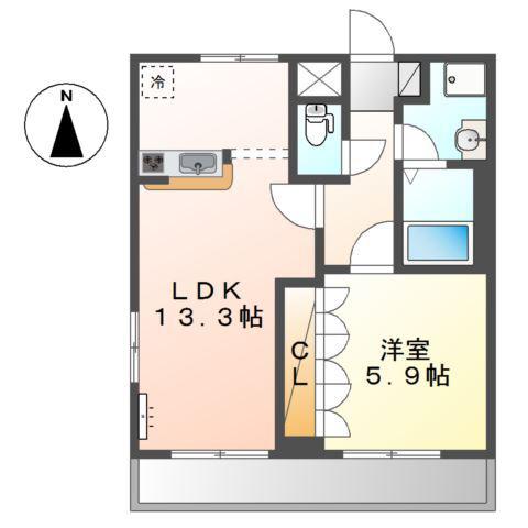 グランシェル(1LDK/2階)の間取り写真