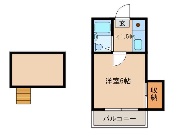 I・CITY妙興寺(1K/2階)の間取り写真