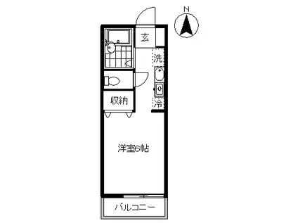 セジュールA(ワンルーム/2階)の間取り写真