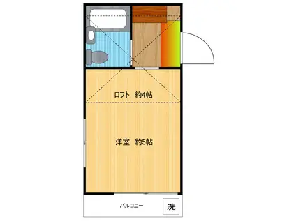 アーネスト中新(1K/1階)の間取り写真