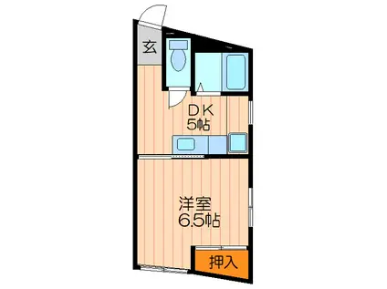 ヴィラナリー大和田(1DK/3階)の間取り写真