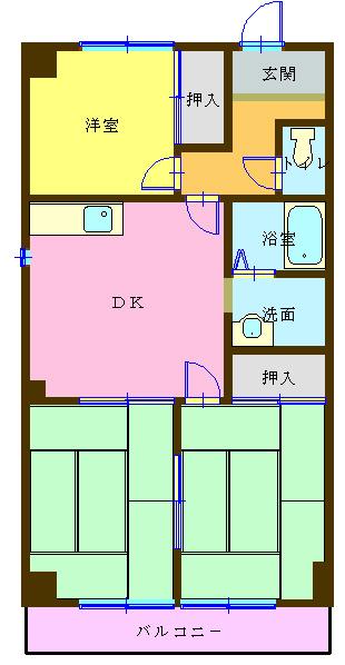 コーポNAGANO(3DK/1階)の間取り写真