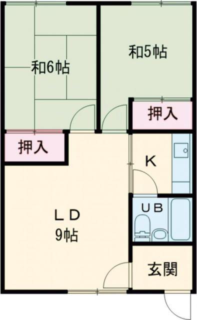 コーポはまなす(2DK/2階)の間取り写真