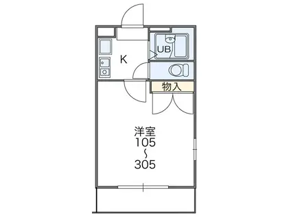 MITOII(1K/1階)の間取り写真