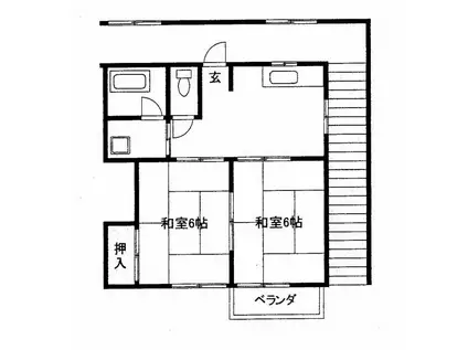 メゾンシノダ(2DK/2階)の間取り写真
