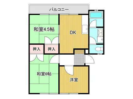 グリーンハイツ高尾(3DK/1階)の間取り写真