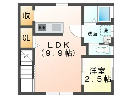 ピコラ カーサ(1LDK/2階)の間取り写真