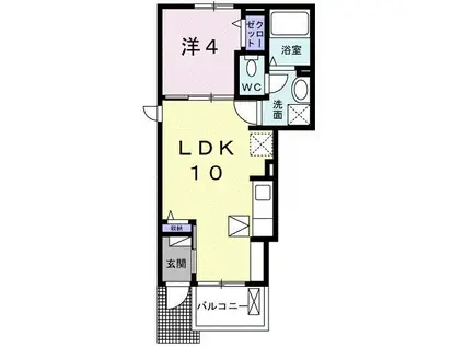 ヒュッゲI(1LDK/1階)の間取り写真