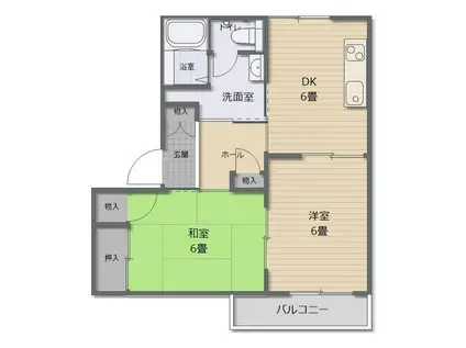 FORES I(2DK/2階)の間取り写真