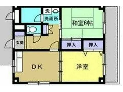 相沢第2ビル(2DK/3階)の間取り写真