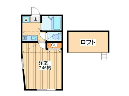 ラピュータ西横浜(1K/3階)の間取り写真