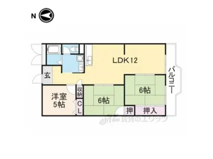第1サンコウハイツ(3LDK/4階)の間取り写真