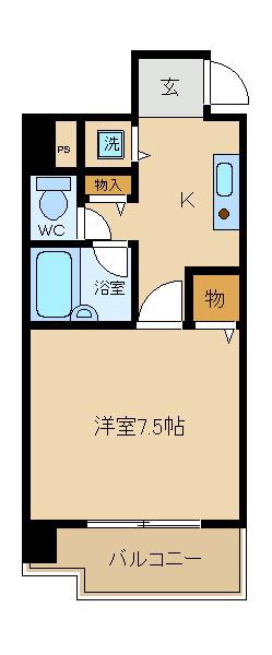 シャルマン新大阪(1K/5階)の間取り写真