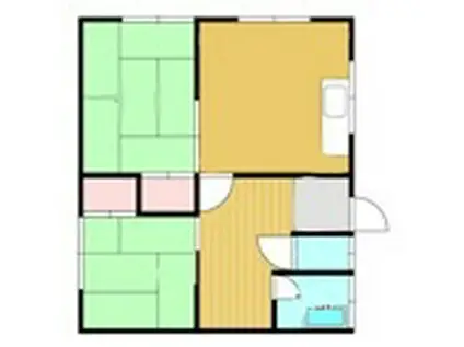 室蘭市本輪西町3丁目12-8アパート(2DK/1階)の間取り写真