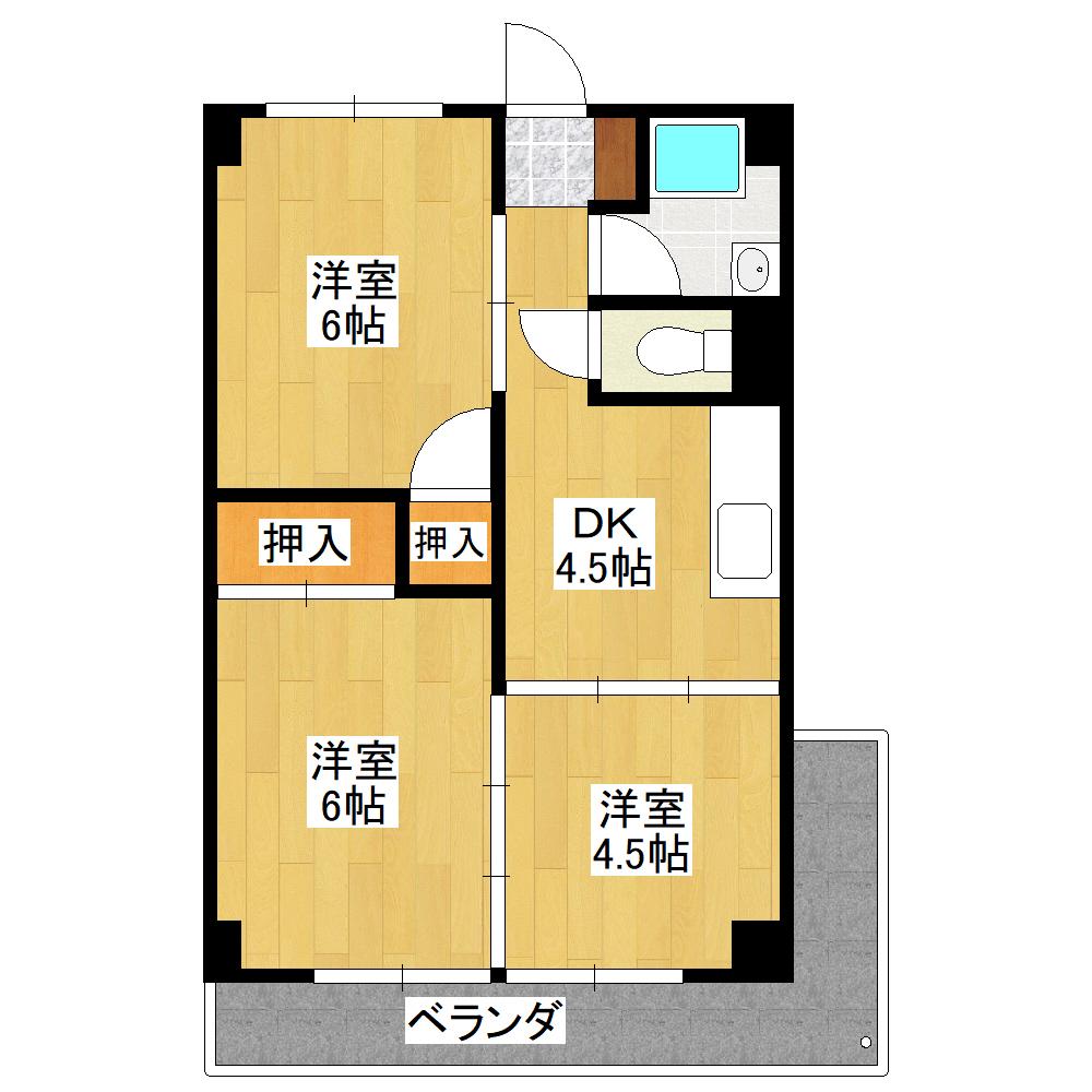 メゾンド絵志野(3DK/7階)の間取り写真