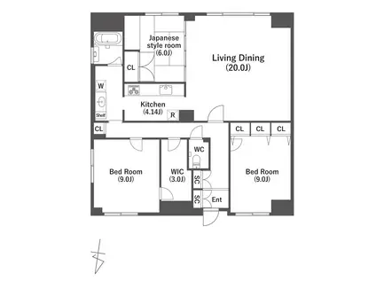 エマーレ等々力(3LDK/1階)の間取り写真