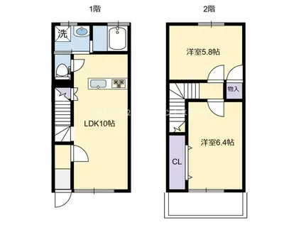 GRAND PURE(2LDK/1階)の間取り写真