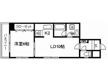 たけうちビル(1LDK/7階)の間取り写真