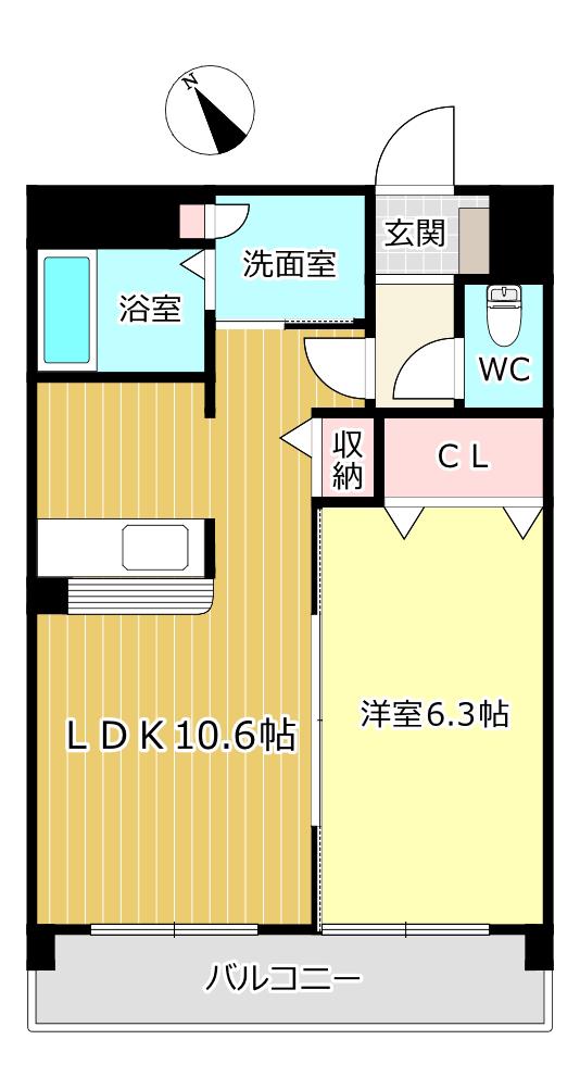 リバティー宮千代(1LDK/5階)の間取り写真