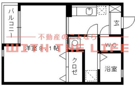 クレフラスト試験場前駅南(1K/2階)の間取り写真