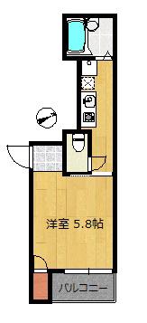 オーパスワン五反野(1K/3階)の間取り写真