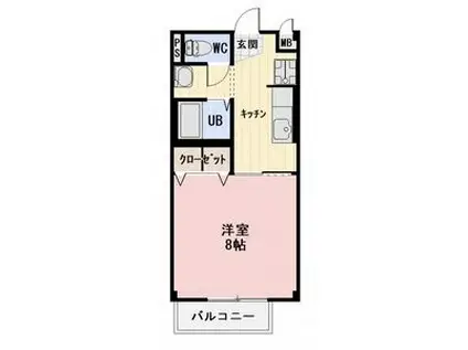 リバーサイドハイツ(1K/1階)の間取り写真