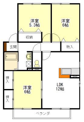 M・SQUARE(3LDK/2階)の間取り写真