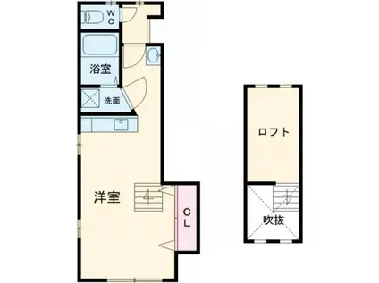 ボナールII(ワンルーム/2階)の間取り写真