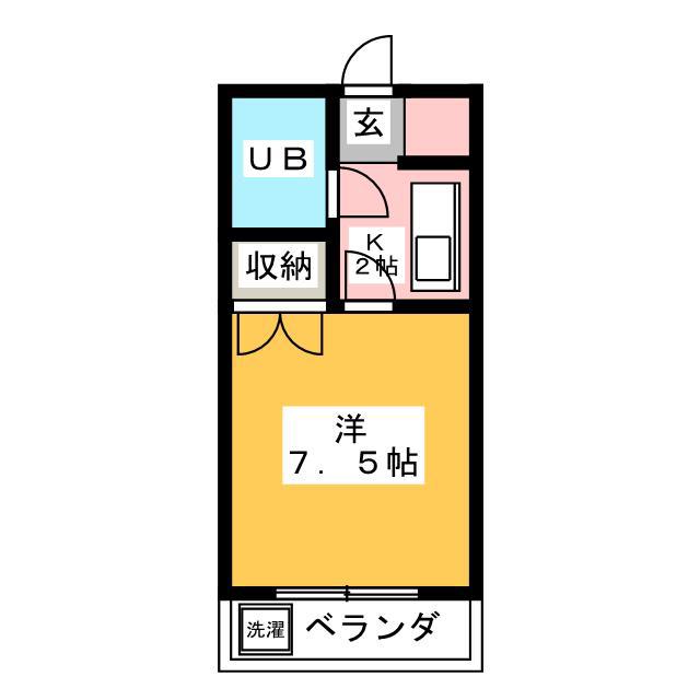 サンライズ松野(1K/2階)の間取り写真