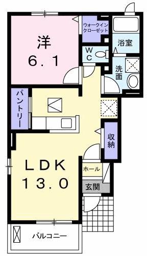 DIVA(1LDK/1階)の間取り写真