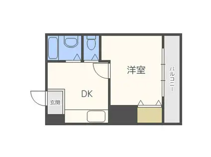 ラ・フォーレ桜宮II(1DK/5階)の間取り写真