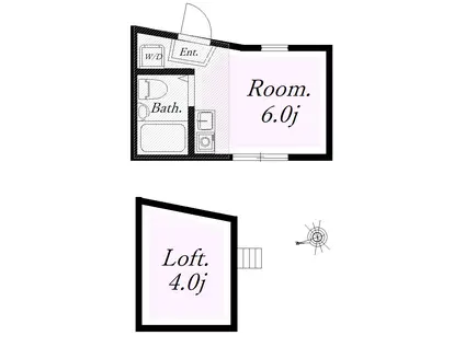 ベルソレイユ能見台(ワンルーム/1階)の間取り写真